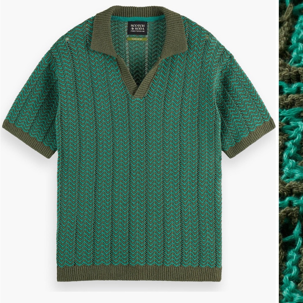 Scotch & Soda Teal and Olive Knit Sweater